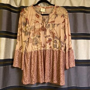 Knox rose sheer long sleeve top